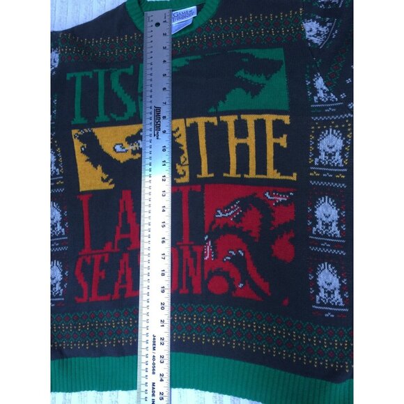 Game of Thrones Men's "Tis the Last Season" Ugly Christmas Sweater Gray Large - Picture 8 of 9
